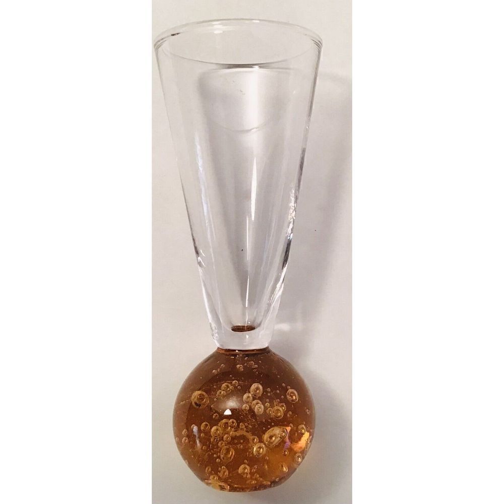 Vintage Hand Blown Cordial Bubble Ball Shot Bar Glasses Set of 4 - Picture 5 of 12